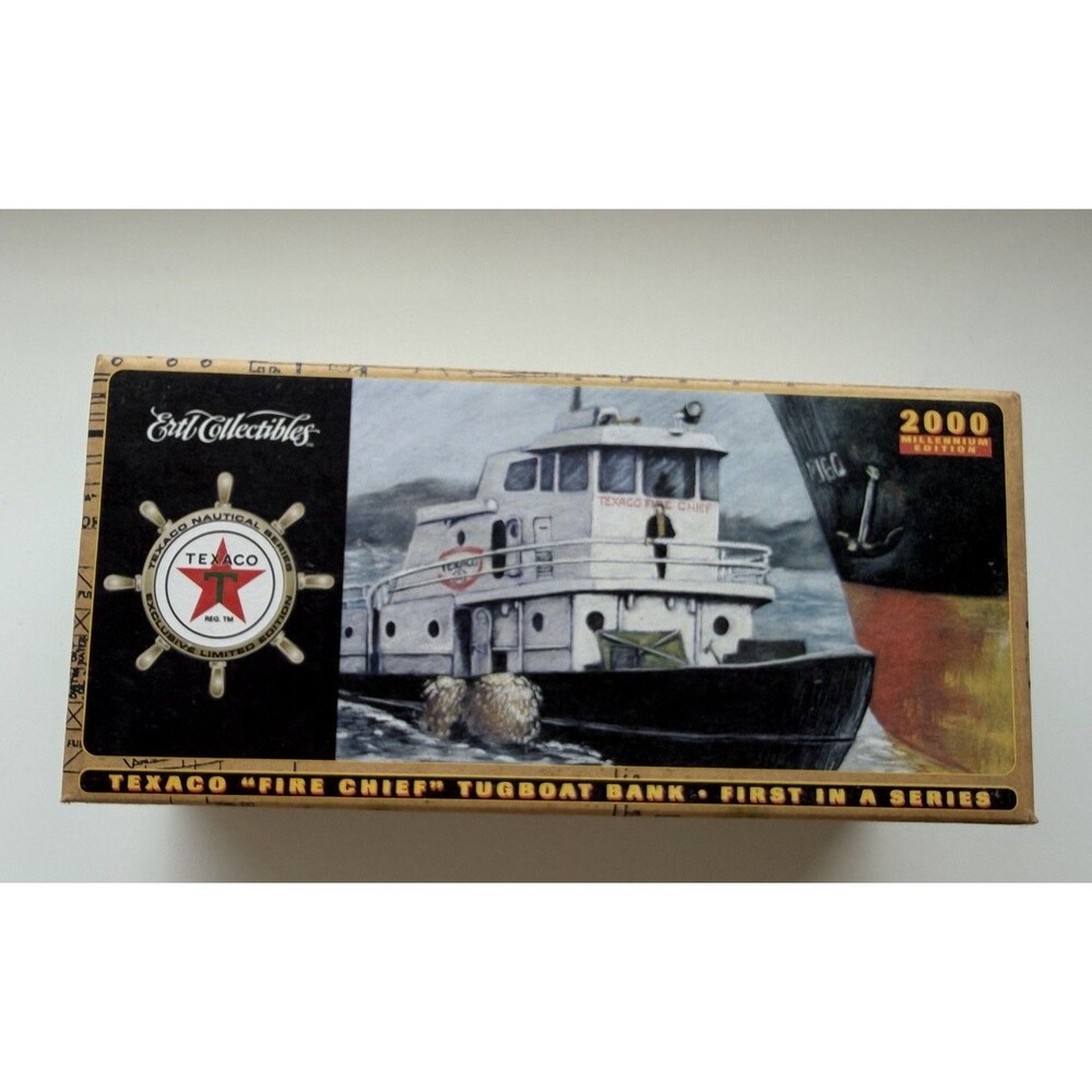 Vintage Ertl Texaco 2000 Edition "FIRE CHIEF" Tugboat Bank 1st Series NEW SEALED